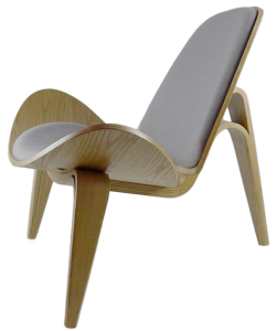 Replica Hans Wegner Shell Chair Oak Timber Grey Cashmere